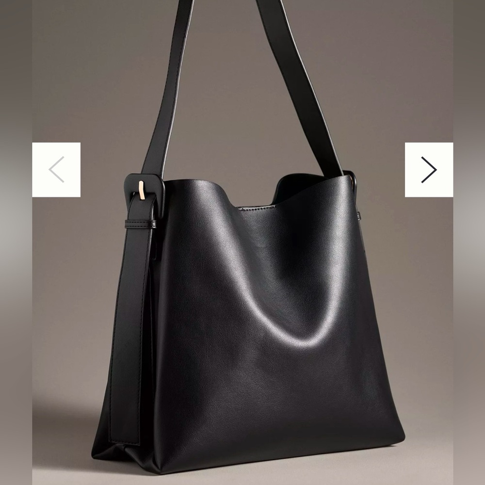 LIKE NEW Anthropologie Bucket Shoulder Bag - Black